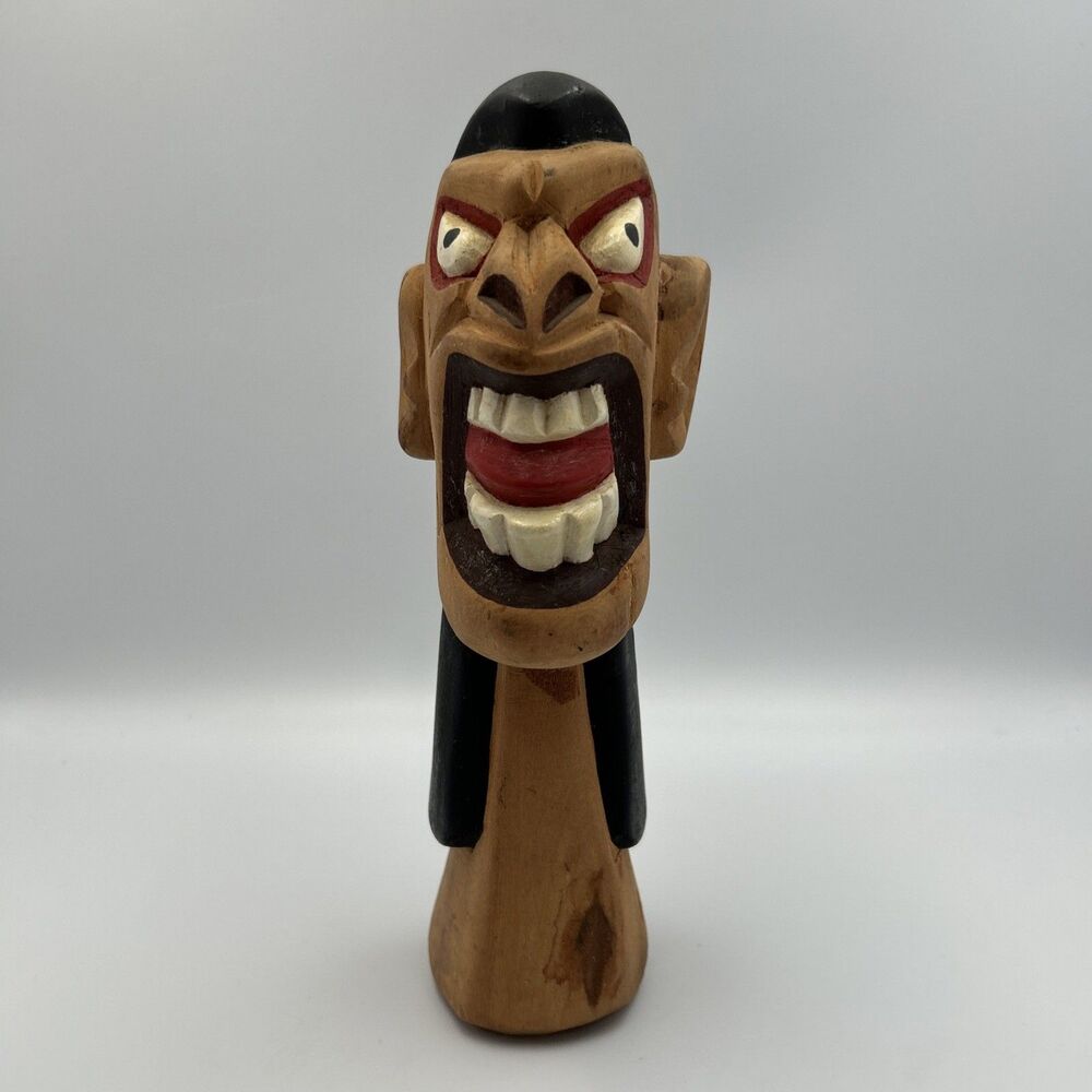 Hand Carved Brazilian Wood Carranca Folklore Protector Tiki 9.5" Figure